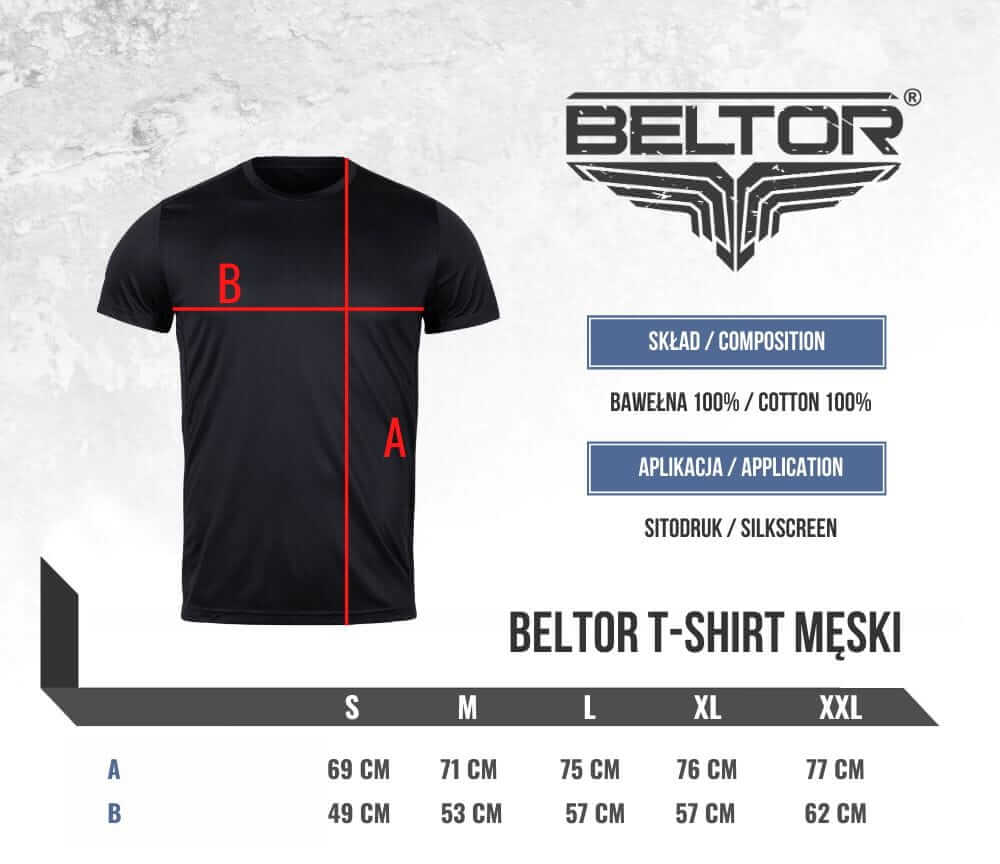 Beltor T-Shirt Fight Brand Classic tabela rozmiarów