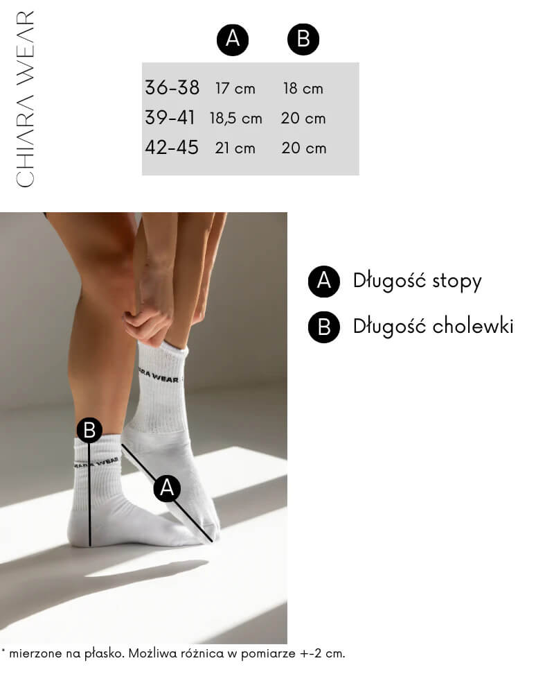 Chiara Wear socks size chart