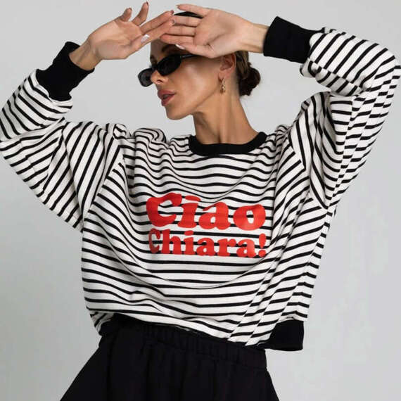 Chiara Wear - Oversize Sweatshirt CIAO CHIARA - stripes