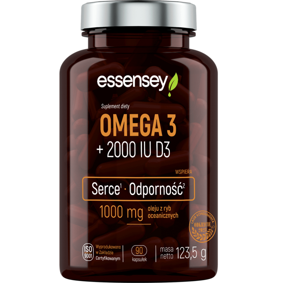 Essensey - Omega 3 + 2000 IU D3 - 90 caps.