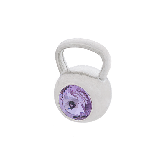 Fit Kolekcja - Zawieszka na łańcuszek srebrny KETTLEBELL SWAROVSKI Violet