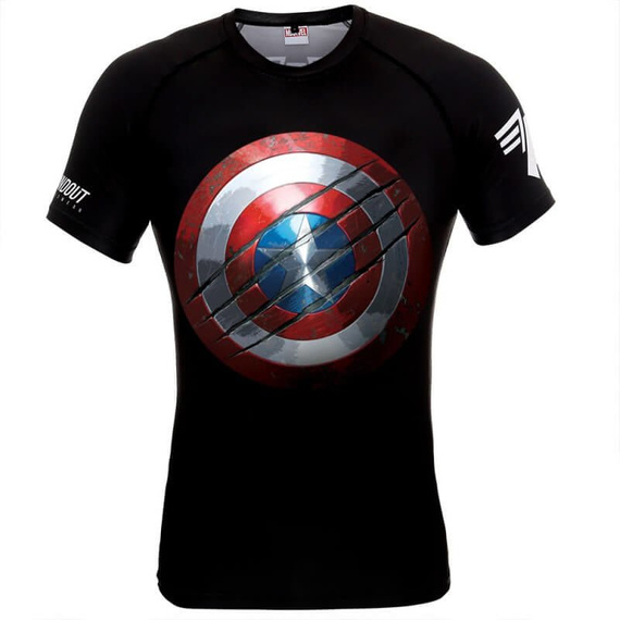 Poundout - Rashguard short sleeve Marvel Captain America