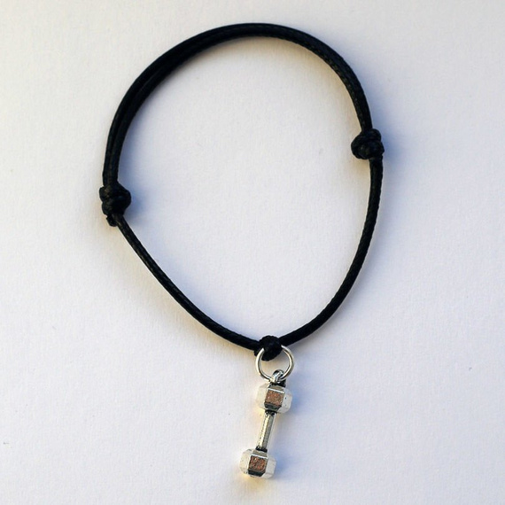 Fit Kolekcja - DUMBBELL String Bracelet - Black