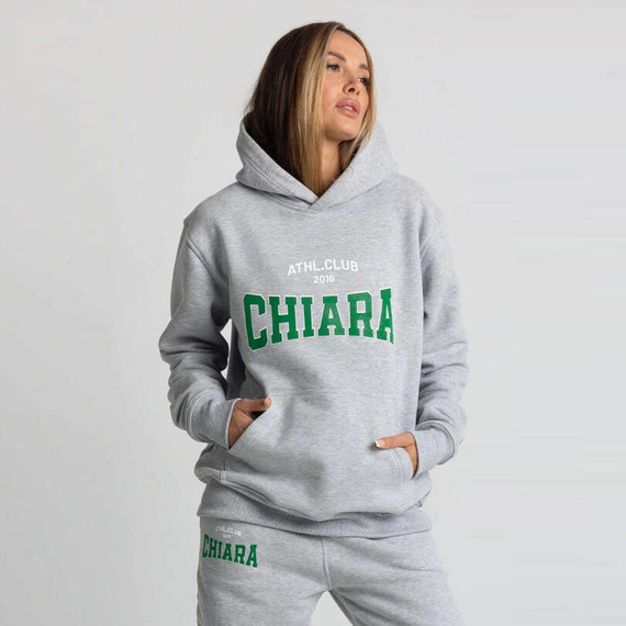 Chiara Wear - Bluza HOODIE nadruk CHIARA skin peach - szara