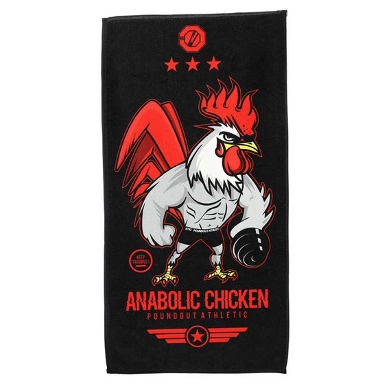 Poundout - Ręcznik na siłownię frotte ANABOLIC CHICKEN 35 x 70 cm