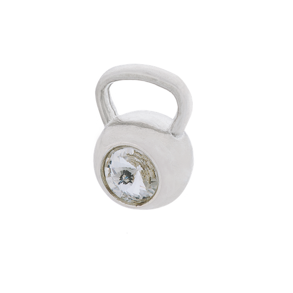 Fit Kolekcja - Zawieszka na łańcuszek srebrny KETTLEBELL SWAROVSKI Crystal 001