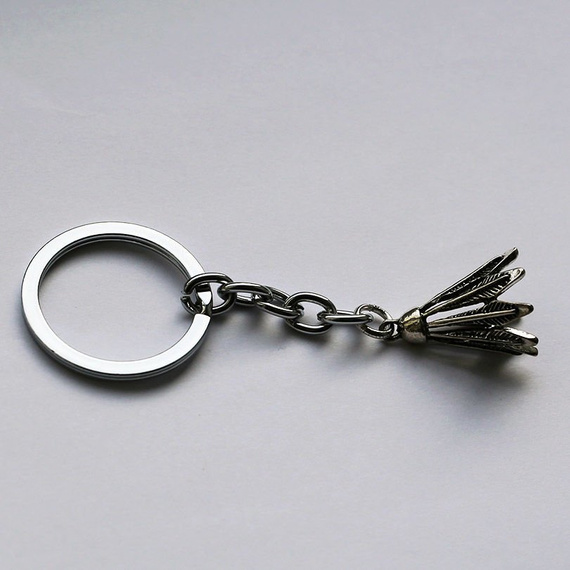 Lazy Superman - Metal Shuttlecock Keychain - Badminton