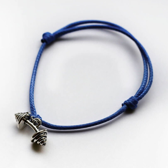 Fit Kolekcja - BENT BARBELL String Bracelet - Royal Blue