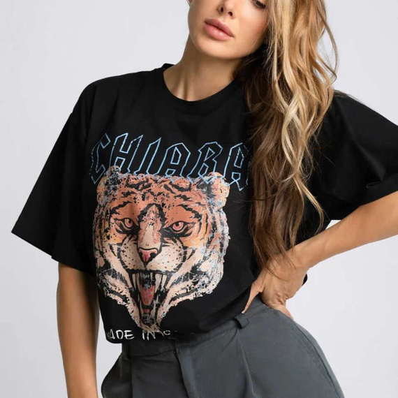 Chiara Wear - T-shirt oversize ROAR - black