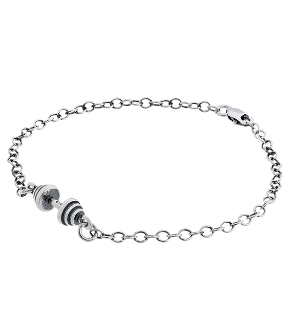 Fit Kolekcja - MINI DUMBBELL Bracelet - Oxidised Sterling Silver