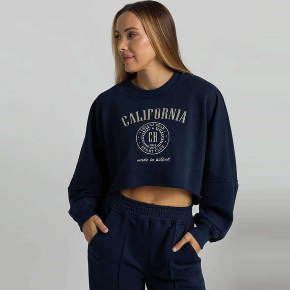 Chiara Wear - Women's SHORT Sweatshirt CALIFORNIA - navy-beige