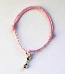 Fit Kolekcja - DUMBBELL String Bracelet - Baby Pink