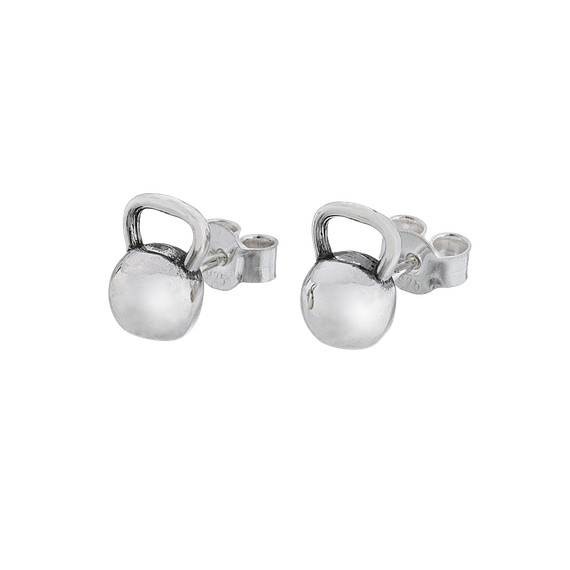 Fit Kolekcja - KETTLEBELL Earrings Sterling Silver Studs